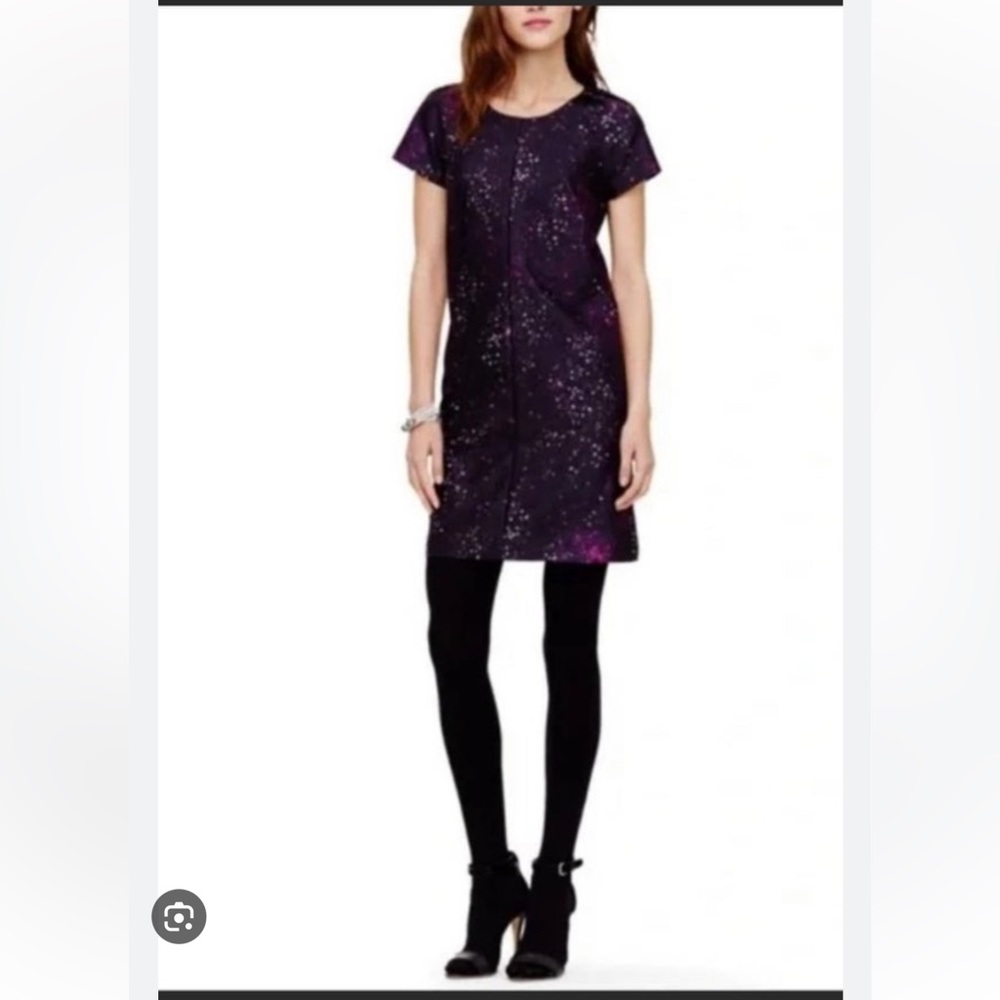 CLUB MONACO PURPLE GALAXY CONSTELLATION SHORT SLEEVE DRESS GREAT CONDITION (2)